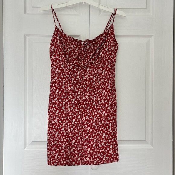 Reformation Dresses & Skirts - Reformation Abbott Red White Floral Mini Dress Womens 2 Sundress Beach